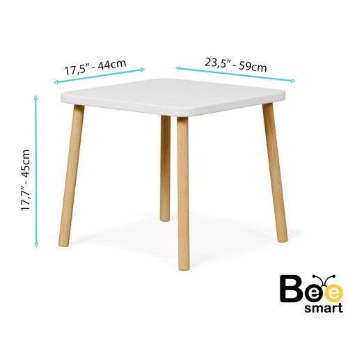 Bee Smart MS-11 Beyaz Naturel Masa Sandalye Seti (1 Masa 2 Sandalye)